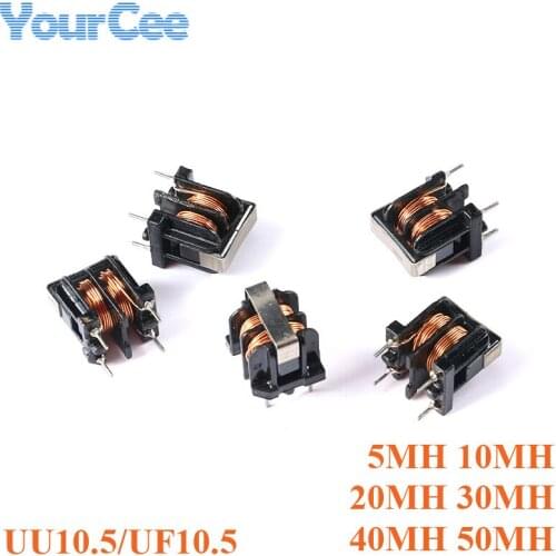 5PCS UU10.5 UF10.5 Common Mode Choke Inductor 5mH 10mH 20mH 30mH 40mH 50mH For Filter Inductance Pitch 10*13mm Copper Wire