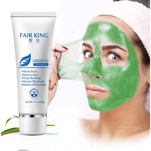 Green Tea Facial Cleaning Mask Blackhead Nose Removal Oil Control Mud Mask Anti-Acne Fade Freckles Dark Spots Face Skin Care 40g