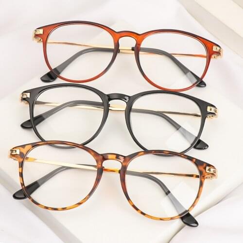 Fashion Leopard Print Glasses Frame Can Be Equipped with Myopia Glasses Flat Mirror Eyewear Women Men Vintage Eyeglasses Frame