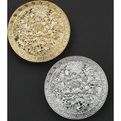 New fit 3.8CM belt mens belt buckle alloy belt accessories peony round buckle smooth buckle