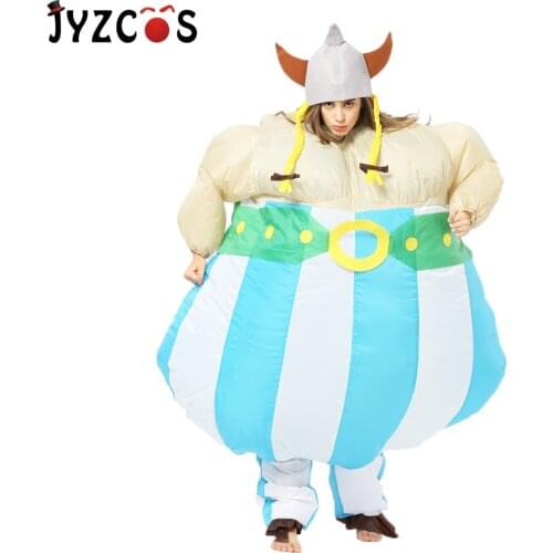 JYZCOS Viking Inflatable Costume Vikinger Cosplay Costume Purim Halloween Carnival Costume for Adult Men Women Party Fancy Dress
