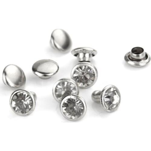 Crystal Rivets CLEAR 6mm Snap Caps, Rhinestone snap buttons for bag