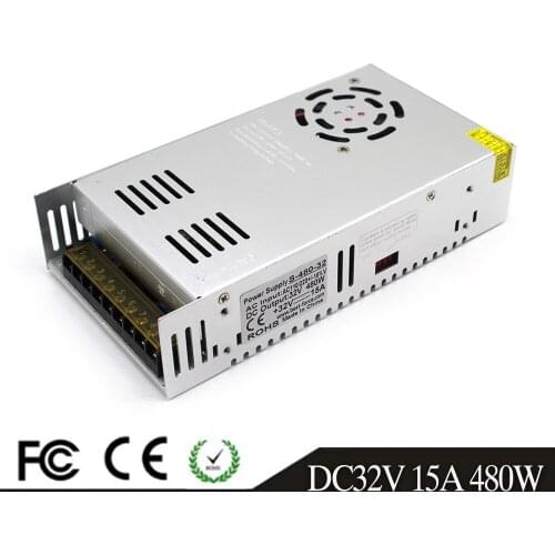 Power Supply Switch DC 32V 15A 480W Driver Transformer AC110V 220V To DC32V Power Adapter for Led Strip Lamp CNC CCTV Stepper