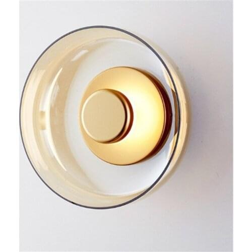 Post-modern Glass Crystal Wall Light Italy Design Luxury Golden Wall Lamps for Bedroom Bedside Lamp Wall Sconce Light Fixtures