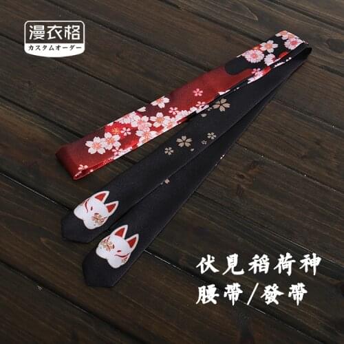 Japanese stlye vintage BLACK RED Cherry blossoms Headband Ancient hair accessories hanfu kimono ribbon for COSPLAY SIZE:5*155CM