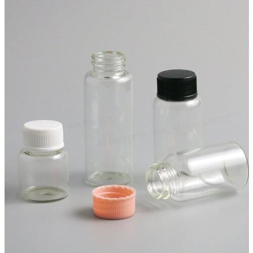 500 x Empty Travel Liquid Sample Collection Glass Bottles Vials Screw Plastic Lids 1/2 2/3OZ Glass Vials Containers 8ml 15ml