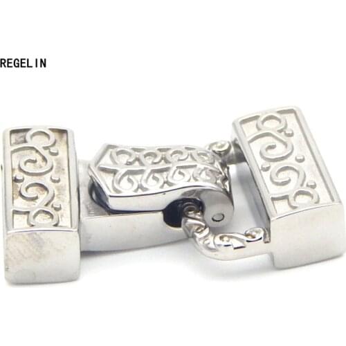 REGELIN Stainless Steel Hole Size 12.4*4mm Strong Magnetic Clasps Leather Cord Bracelets End Caps Connectors For Jewelry Making