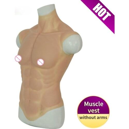 Silicone False Muscle Suit Male Fake Chest Costume Female Realistic Simulation Strong Mens Abs Muscle Halloween Cosplay