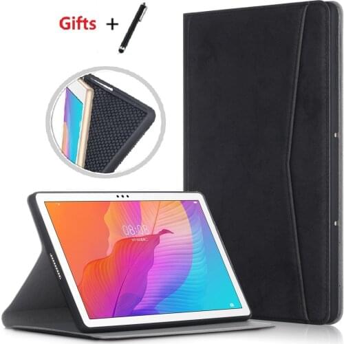 Smart Case for Huawei MatePad T10S Honor 6 10.1 inch Card Slot Wallet Stand for AGS3-AL09HN AGS3-W09HN with Soft Film+ Pen
