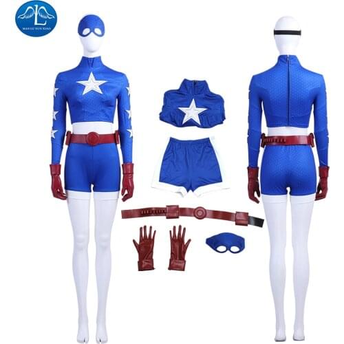 DC TV Stargirl Costume Courtney Whitmore Cosplay Stargirl Star Stars Jumpsuit Halloween Costumes For Women Zentai Adult Sapndex