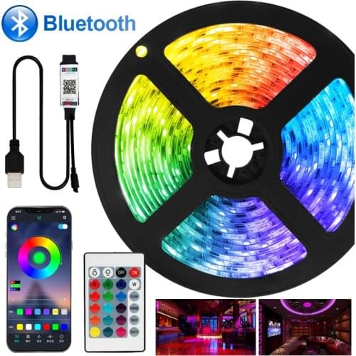LED SMD2835 RGB Flexible Tape Diode Bluetooth DC Remote Control Lighting 3 Key TV Background Luces led Decor LED Strip Lights 5V