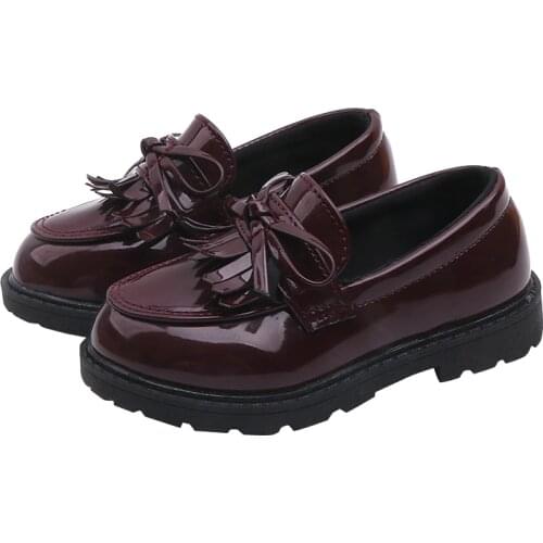 Spring Autumn Girls Boys Flat Shoes Leather Shoes Children Single Black Child Patent Leather Shoes Sale Student Shoes For Party