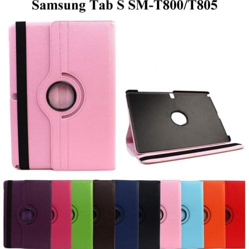 360 Degree Rotating PU Leather Smart Case For Samsung Galaxy Tab S 10.5 inch SM-T800/T801/T805 Tablet Protective Case+Film+Pen