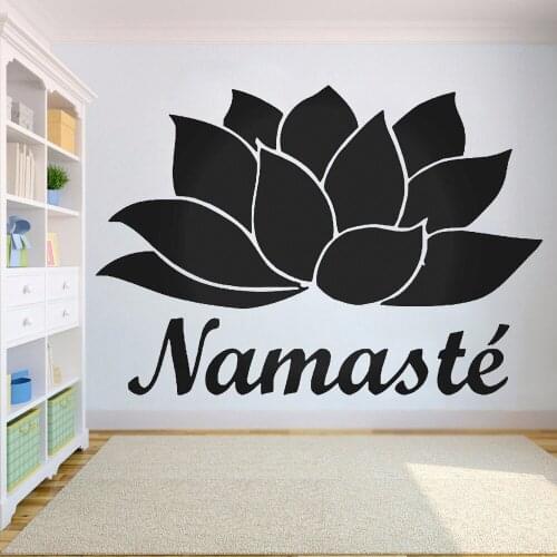 Yoga Namaste Lotus Vinyl Wall Sticker for Yoga room decoration Relax Sign Decal Bathroom Livingroom Wall Art home decor HY642
