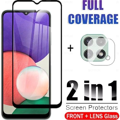 2in1 Camera Lens Glass for Samsung Galaxy A12 Tempered Glass Case For SamsungA12 GalalxyA12 Samsumg A 12 Protective Film