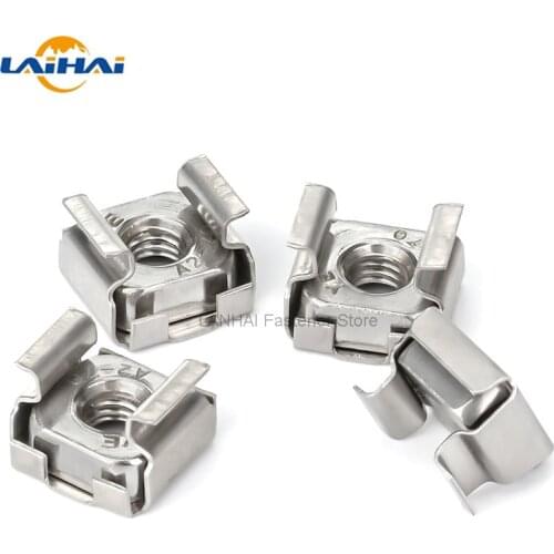 1/2/5/10pcs M4 M5 M6 M8 M10 M12 A2-70 304 Stainless Steel Square Clip Floating Cage Nut for Server Cabinet Shelf Rack Mount