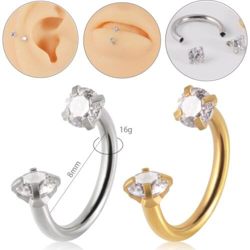 1Pc Inner Screw Earring Internal Piercing Septo Nose Lip Eyebrow Ear Septum Cartilage Helix Captive Hoop Ring Belly Piercings