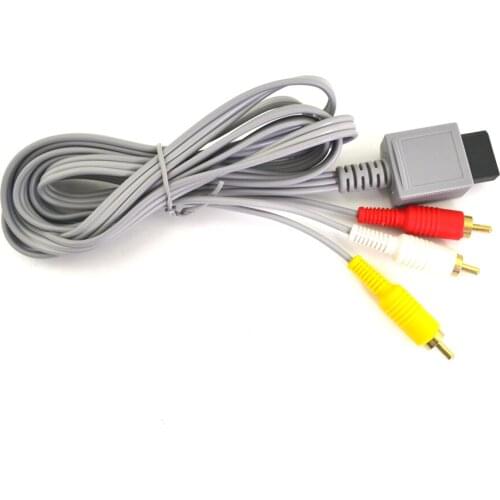 10pcs 1.8m Audio Video AV Cable Game Console 3 RCA Video Cable Cord 480p For Wii Console