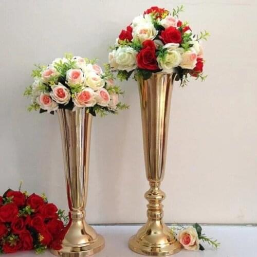 10PCS/LOT sliver Tabletop Vase Metal Flower Vase Table Centerpiece For Mariage Metal Flowers Vases For Wedding Decoration