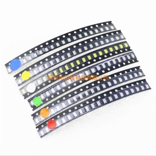1206 SMD LED light-emitting diode package SMD light-emitting tube red blue green yellow white orange 6 kinds of 20 each