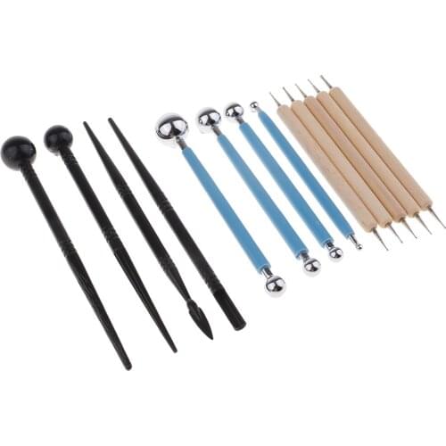 13pcs Pottery Clay Carving Modeling Craft Dotting Tools Ball Stylus Tool Kit
