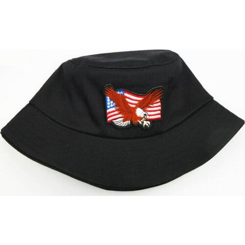 2021 Eagle Embroidery Cotton Bucket Hat Fisherman Hat Outdoor Travel Hat Sun Cap Hats for Men and Women 58