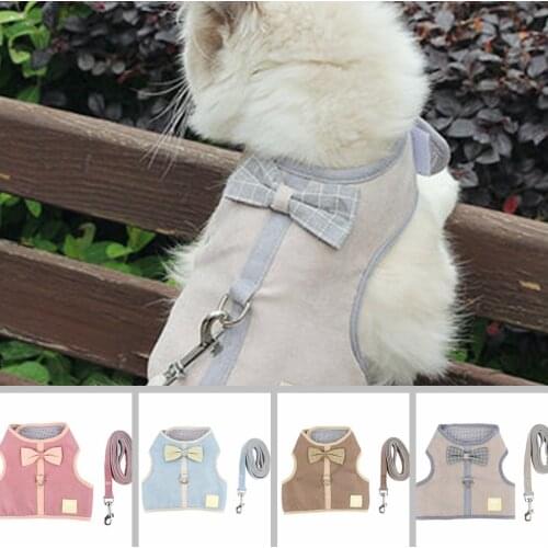 2021 New Lovely Dog Clothes Desgin Soft Pet Dog Harnesses Vest No Pull Adjustable Chihuahua Puppy Pet Traction Dog Supplies