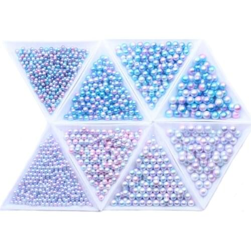 3/4/5/6mm And Multi-size Wholesale Round ABS Imitation Pearl Wrinkle Rainbow Loose Beads For Bracelet Jewelry Accessories Making