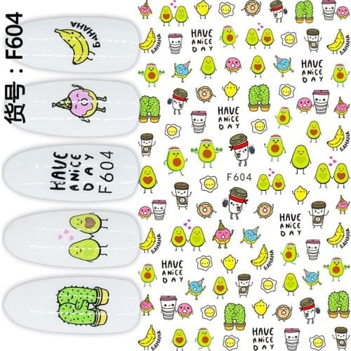 1 PC Comic Adhesive 3D Nail Sticker Foil Decals For Nails Sticker Art Cartoon Nail Art Decorations Snow Designs Tool