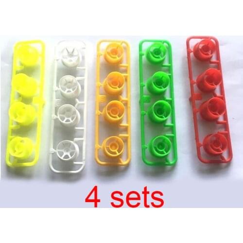 4 Sets Small Diameter Wheels Plastic Narrow/Wide Plated Wheel Hubs Spare Parts For 1/32 Scale Mini 4WD Car Model