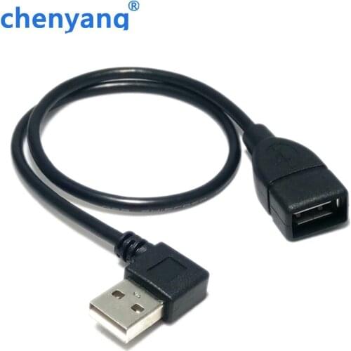 40cm USB 2.0 Male to Female 90 degree turn heads extension cable USB a revolution a female elbow extended data charging cable