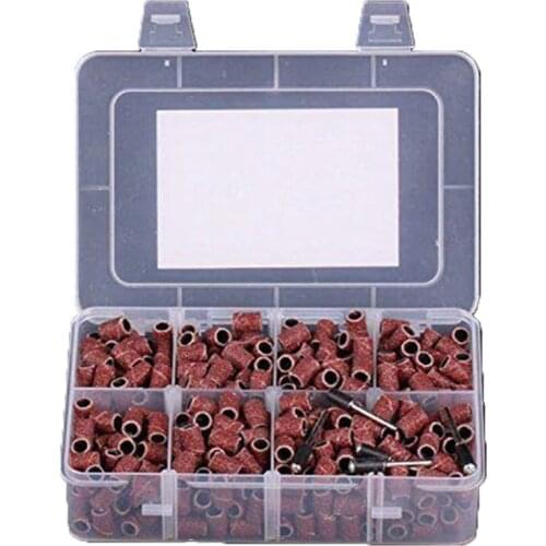 480Pcs Sanding Bands Drum Sleeve 60-600Grit 5 Mandrel for Dremel Rotary Tool Kit