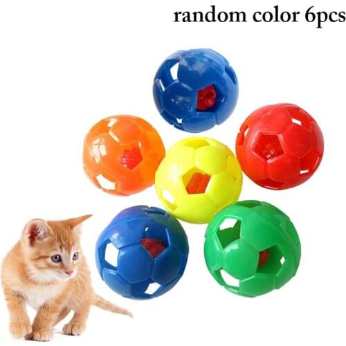 6PCS Cat Ball Toy Interactive Plastic Creative Hollow Lattice Cat Ball Jingle Bell Cat Toy Kitten Chewing Toy игрушки для кошек