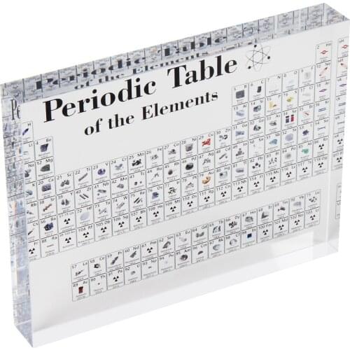 Chemical Element Display Acrylic Periodic Home Decor Table With Real Elements Kids Teaching School Day Birthday Gifts