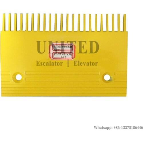 Escalator Yellow Aluminum Comb Plate 5130669H02 L197.4mm W127.2mm Hole Space 140mm 22 Teeth CENTER MIDDLE