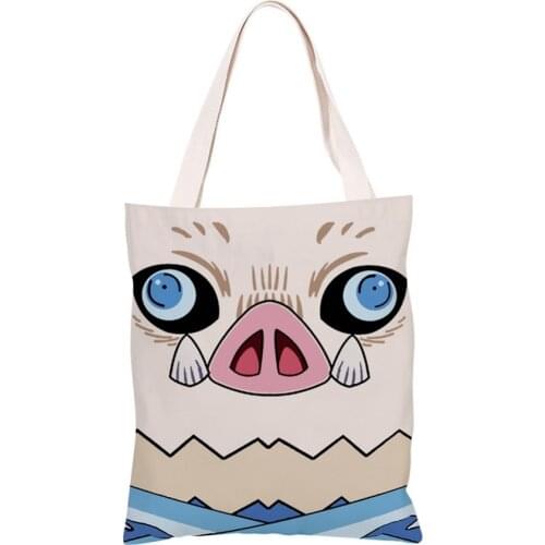 Anime Demon Slayer Kimetsu No Yaiba Kamado Tanjirou Agatsuma Zenitsu Tomioka Giyuu Animation Canvas Shoulder Bag Handbag