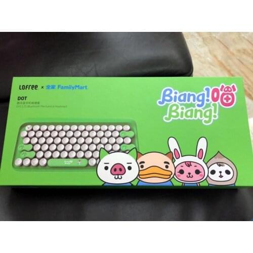 Lofree & FamilyMark Dot Wireless bluetooth keyboard green cartoon cat claw LED backlight mechanical Office keyboard