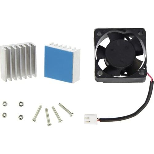 Raspberry pi 4 Modle B Mute Cooling Fan + 2Pcs Aluminum Heat Sink for Raspberry pi 4 B / 3 B+/ plus / 2B / Zero W