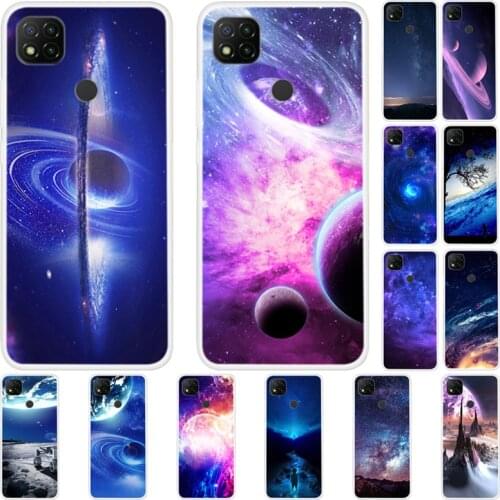 Redmi 9c Case Silicone Phone Cover For Xiaomi Redmi9 Cases Redmi 9A 9 C A Funda Pattern Star Space Printing Clear TPU Protective