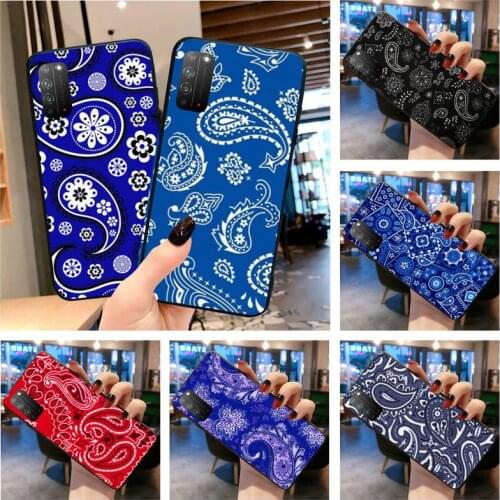 Royal Blue Bandana Phone Case for Huawei Honor 30 20 10 9 8 8x 8c v30 Lite view 7A pro