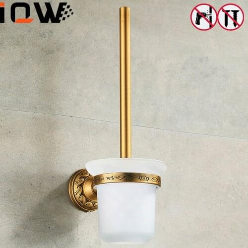 Toilet Brush Holders Nail Free Antique Bronze Bathroom Accessories