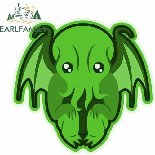 EARLFAMILY 13cm x 12.8cm for Baby Cthulhu Monster Cartoon Motorcycle Personality Windows Car Stickers Trunk Scratch-Proof Decal