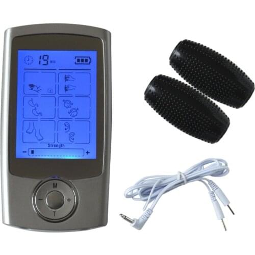 Electronic Pulse Massager Ten/EMS 10Mode Massage Machine Electrical Muscle Stimulator With Hand Massage Roll And Electrode Pads