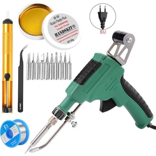 EU 220V 60W Hand-held Internal Heating Soldering Iron Gun Automatically Send Tin with Power Switch Welding Repair Tool