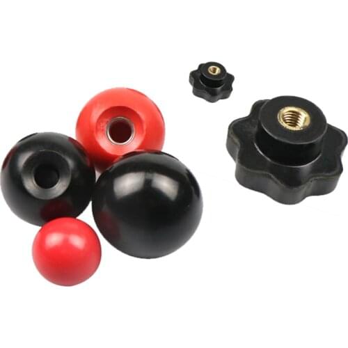 10PCS M6 M8 M10 M12 Thumb Nuts Plum Bakelite Hand Tighten Nuts Handle Thread Star Mechanical Black Red Spherical Nylon Nuts