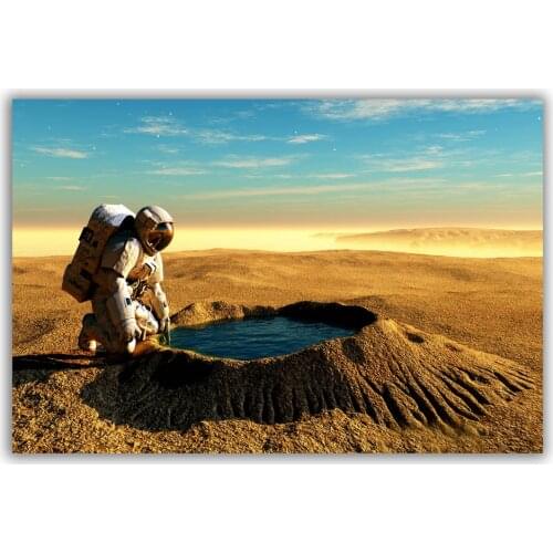 HT102 Spectacular Universe Earth And Moon Space Station Astronaut Silk Fabric Poster Art Decor Indoor Painting Gift