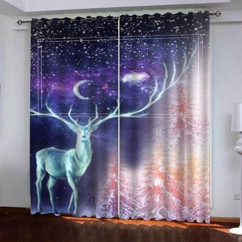 Customized 3d curtains new window balcony thickened purple curtains stars hick shading soundproof windproof curtain