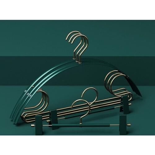 No Shoulder Marks Hanger Aluminum Alloy Curved Hook Design Household Space Saving Non Slip for Sweater Coat Pants Shirt Perchas