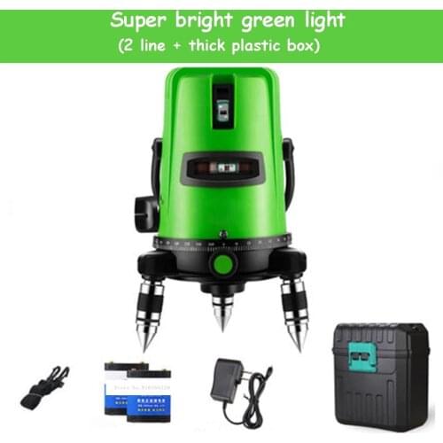 YGL01 2 Line 1 Point Green Light Laser Levels High Precision Self- leveling Level Vertical&Horizontal Laser Level 100-240V 635NM