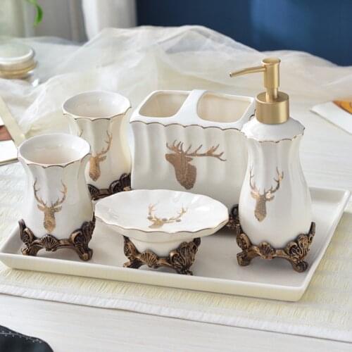 Ice Crack Glaze Ceramic Toothbrush Holder Bathroom Decoration Accessories Household Soap Dispenser Toothpaste Dispenser Soap Box